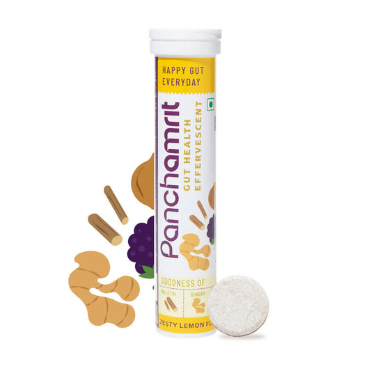 Panchamrit Gut Health Effervescent Tablets-Zest Lemon Flavor - Panchamrit