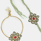 NVR Women & Men Set of 2 Gold Kundan-Studded Handcrafted Wraparound Rakhi Set With Roli Chawal | Swadesiicart