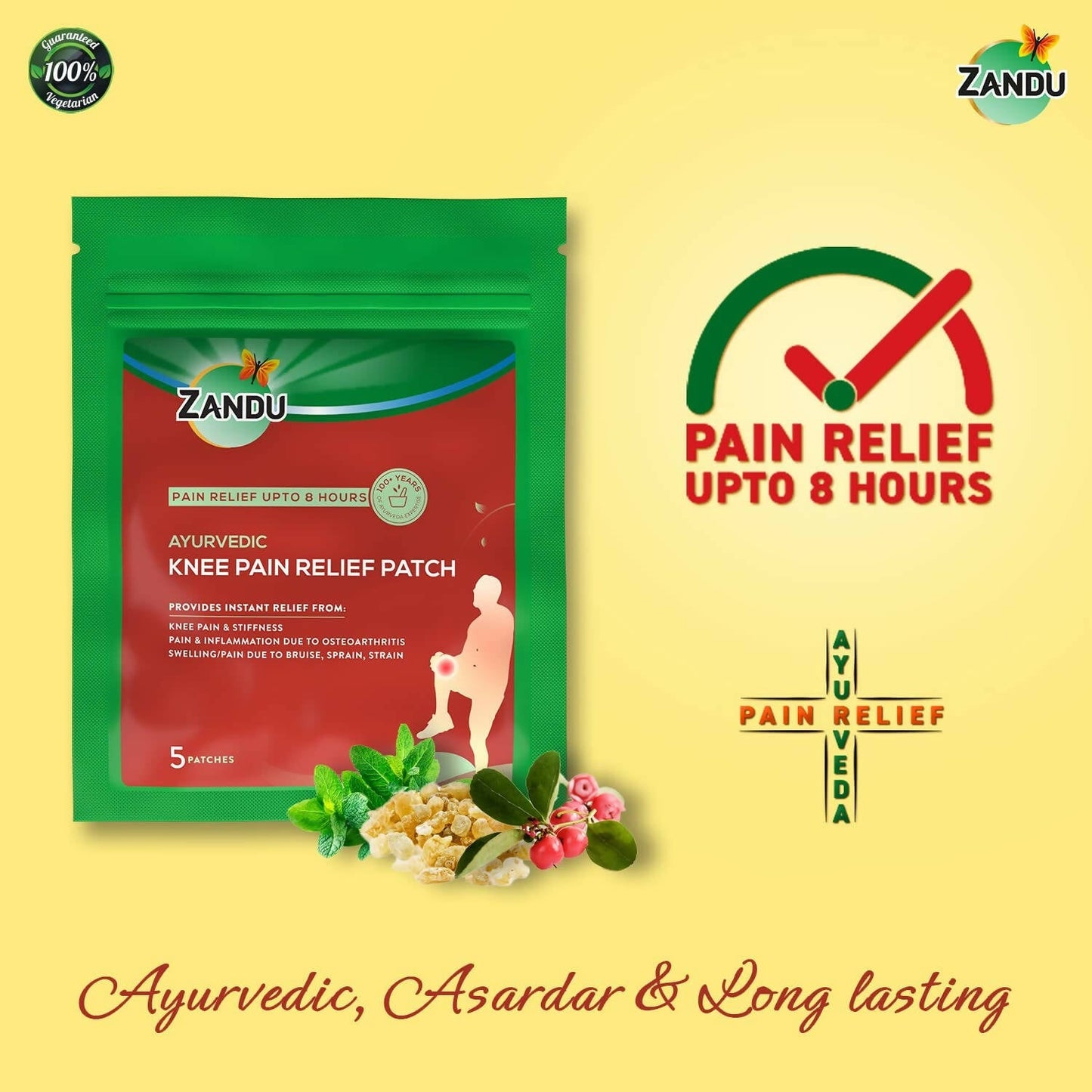 Zandu Ayurvedic Knee Pain Relief Patch - Swadesiicart