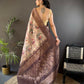 Joban Fashion Brown Floral Motifs Banarasi Silk Sarees | Swadesiicart