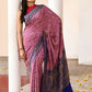 Joban Fashion Nude Pink Crepe Chiffon Pure Handloom Banarasi Silk Saree | Swadesiicart