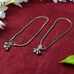 Mominos Fashion Kamal Johar Oxidised Silver Simple Anklets | Swadesiicart
