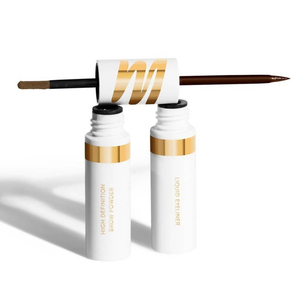 MYGLAMM Stay Defined Liquid Eyeliner Brow Powder - Nutmeg & Espresso - Swadesiicart