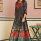 Juniper Green Satin Festive Printed Anarkali Flared Anarkali Kurta For Women | Swadesiicart