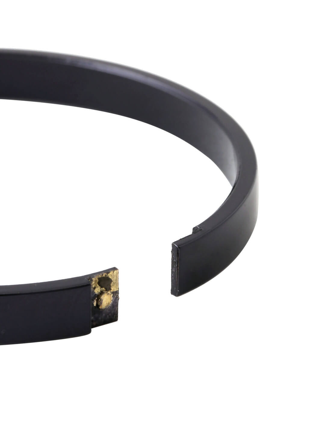 NVR Men's Black Metal Interlock Kada Bracelet - Swadesiicart