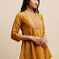 Mustard Chinon Embroidered Top - Tarini - Swadesiicart