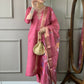 Light Pink Viscose chanderi Stitched Suit With Dupatta - Tanisha | Swadesiicart