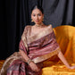 Vishnu Weaves Women's Maroon Tussar Silk Zari Woven Saree with Blouse - Swadesiicart