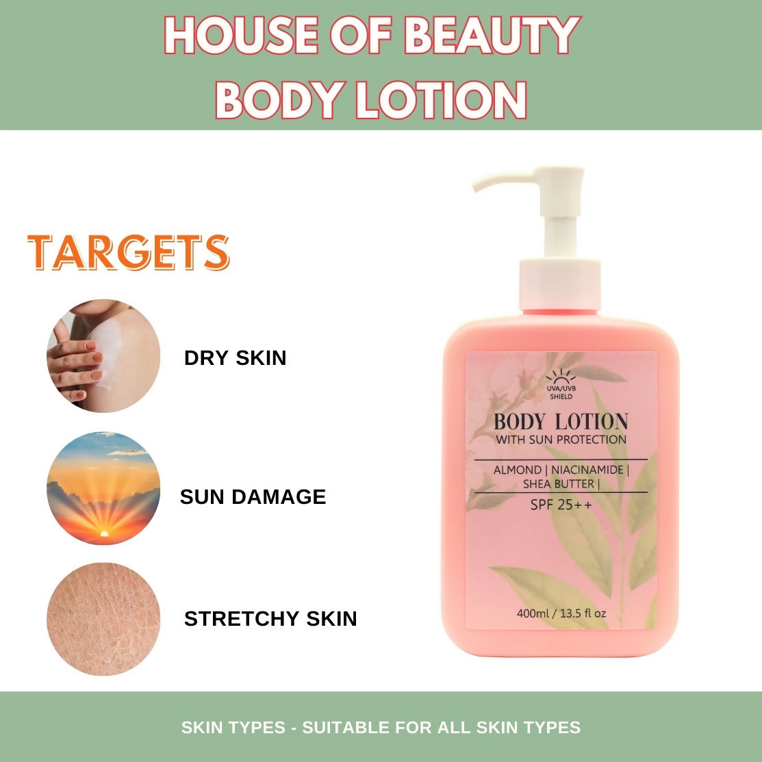 House of Beauty Body Lotion SPF25+ - Swadesiicart