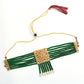Mominos Fashion Johar Kamal Gold-Polished Kundan & Pearls Necklace Green/Golden Color Choker Set | Swadesiicart