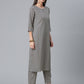 Ahalyaa Black & White Digital Print Crepe Kurta and Pant With Dupatta Set | Swadesiicart
