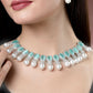 NVR Women's Silver-Plated Green American Diamond Studded Handcrafted Jewellery Set - NR Retail-NVR