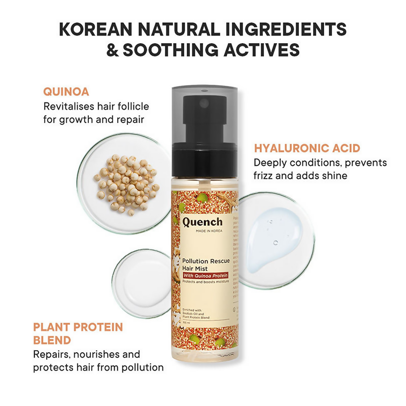 Quench Pollution Rescue Hair Mist With Quinoa Protein | Swadesiicart