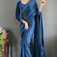 Vastranavya Teal Rangoli Silk Swarovski work Ready to Wear Saree | Swadesiicart