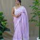 Vamsee Kamal Purple Organza Saree - Swadesiicart