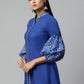 Ahalyaa Women Blue Pure Cotton Printed Tunic | Swadesiicart