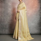 Vishnu Weaves Women's Yellow Tissue Linen Zari Woven Saree with Blouse - Swadesiicart