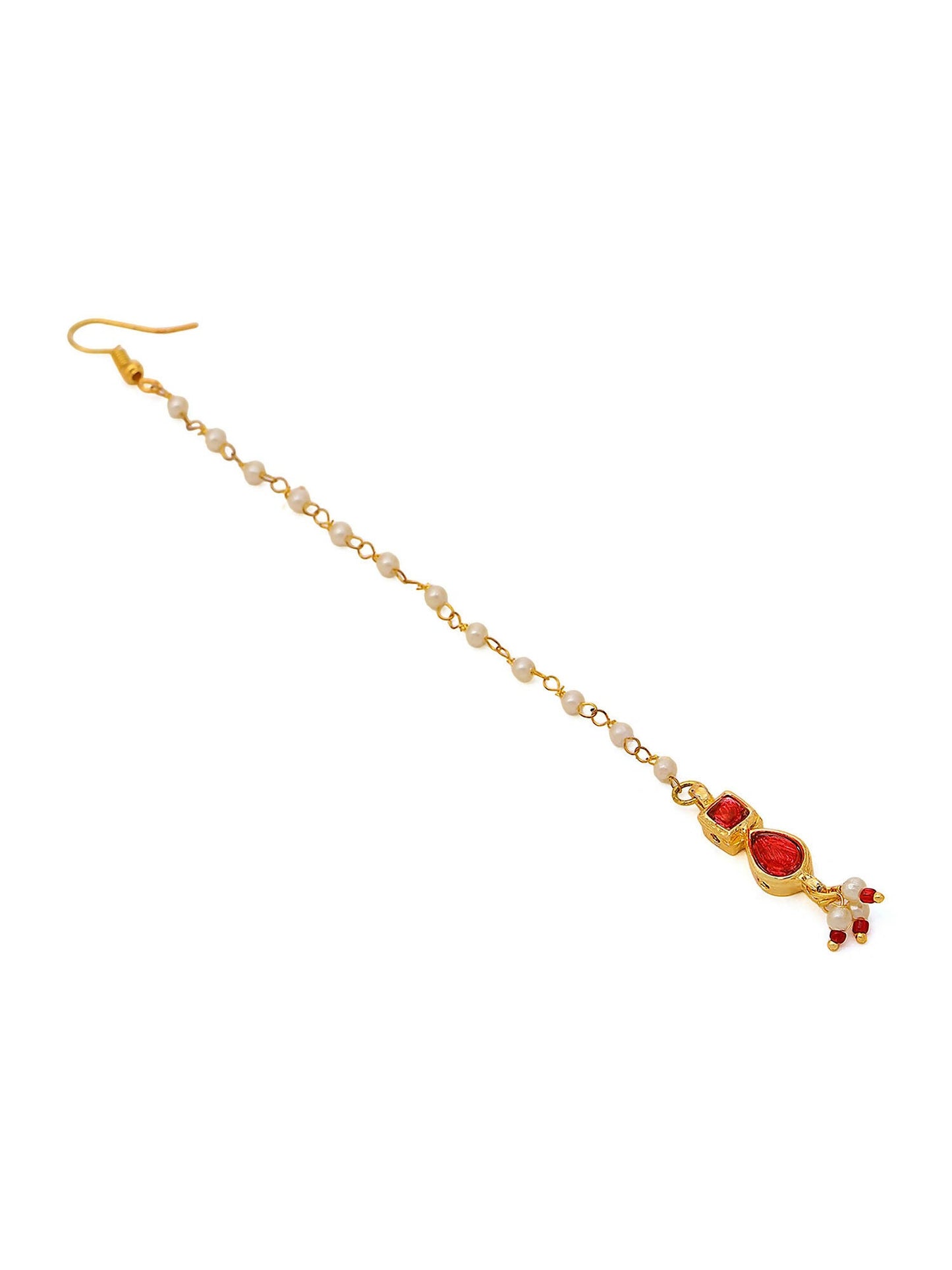 Ruby Raang Red Kundan Maang Tikka | Swadesiicart