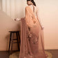 Brown Georgette Designer Printed Party Wear Saree - Cinderella
