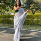 Vamsee Grey Chiffon Designer Saree - Swadesiicart