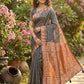 Shree Shyam Fashion Grey Linen Cotton Saree