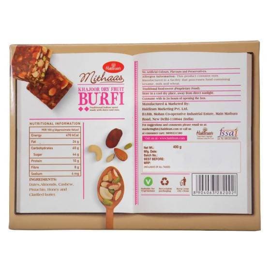 Haldiram's Khajoor Dry Fruit Burfi | Swadesiicart