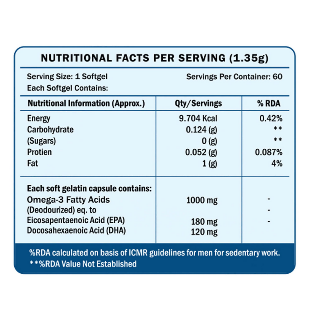 Scitron Omega-3 Fish Oil 1000mg Softgels | Swadesiicart