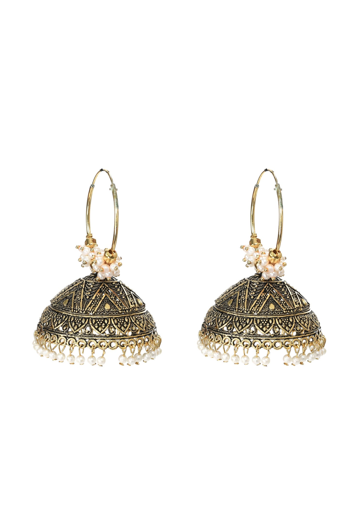 Mominos Fashion Johar Kamal Latest Designer Golden Color Jhumkas - Swadesiicart