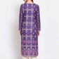 Myshka Women's Purple Printed Pashmeena Full Sleeve Round Neck Casual Kurta