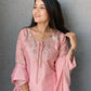 Anaita Baby Pink Crape Readymade Kurti Set with Beads Sequence Work