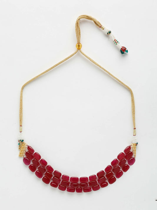 Maroon Choker - Ruby Raang | Swadesiicart