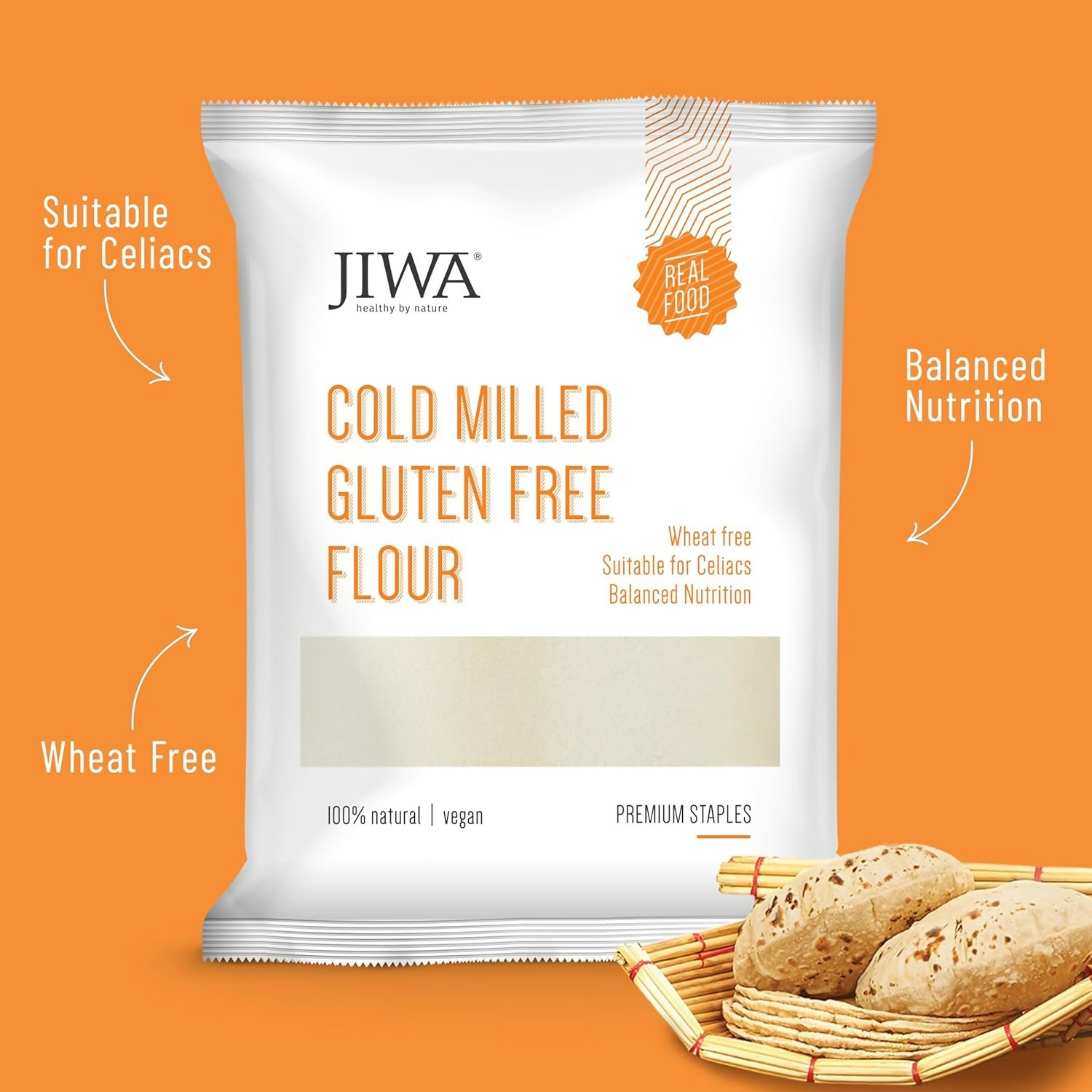 Jiwa Healthy By Nature Cold Milled Gluten Free Multigrain Flour - Swadesiicart