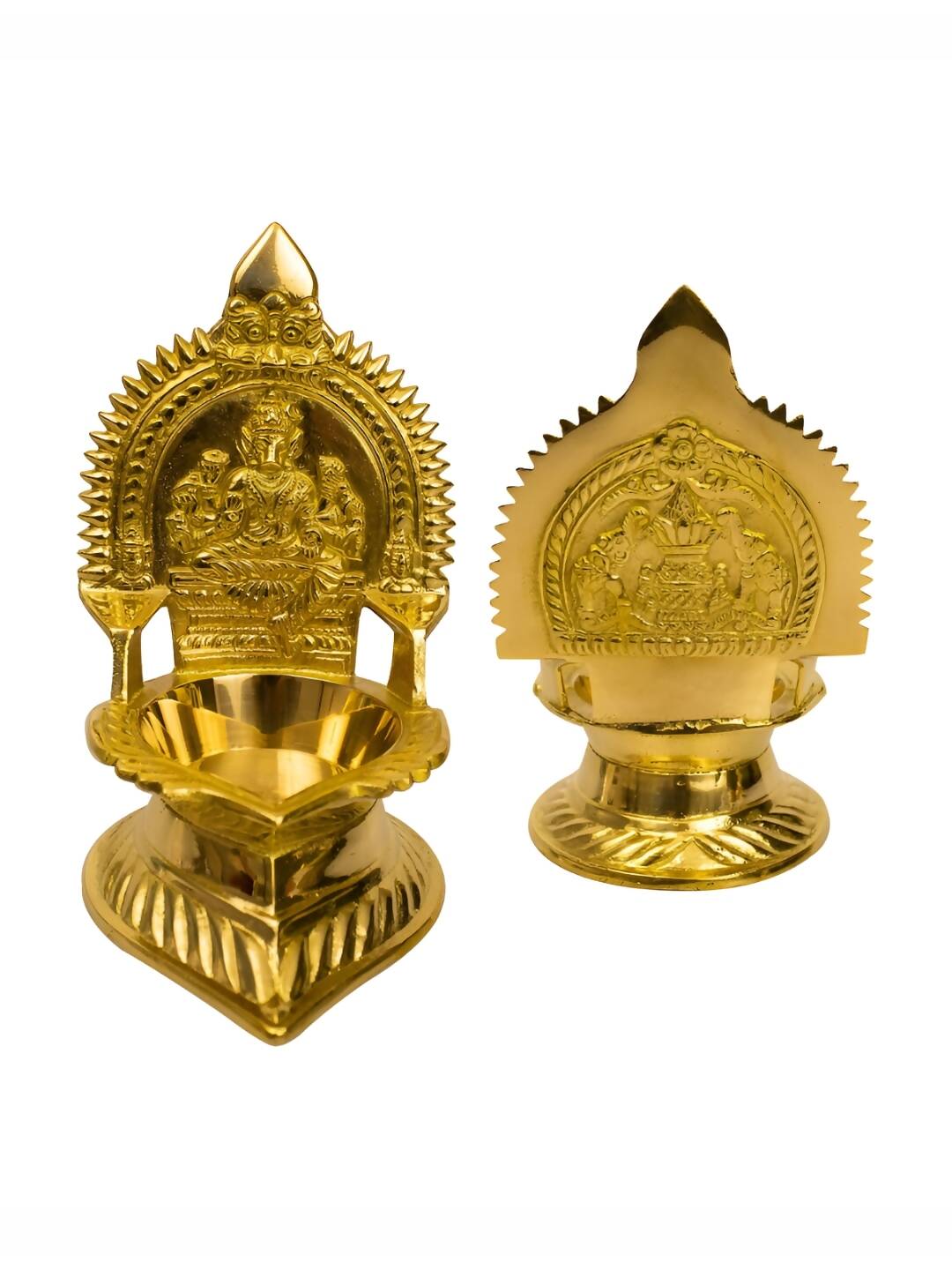 Spillbox Gold-Toned Brass Varagi Amman Diya Pooja Essential | Swadesiicart