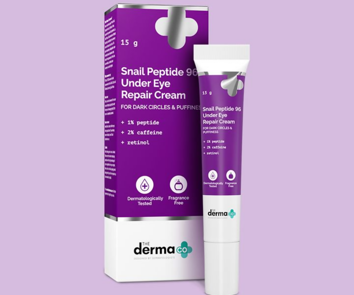 The Derma Co Snail Peptide 96 Under Eye Repair Cream With Snail Mucin & Peptide Complex For Dark Circles & Puffiness - Swadesiicart
