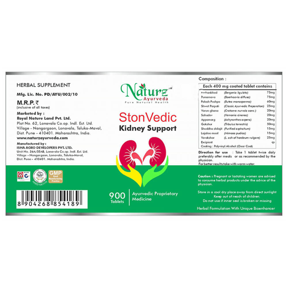 Naturz Ayurveda Stonevedic Kidney Support Tablets | Swadesiicart