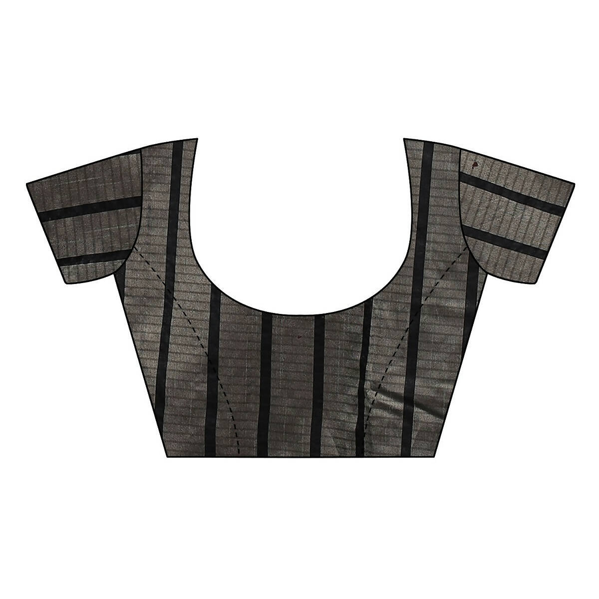 Vamika Black and White Lines Cotton Silk Weaving Saree (Paithani Black) | Swadesiicart