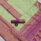 DEIANA'S Beautiful Designer Golden zari Soft Lichi Silk Saree - Pista - Swadesiicart
