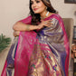 Aastha Fashion Purple Tissue Silk Weaving Saree