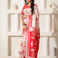 Shree Shyam Fashion Linen Cotton Red & White Saree