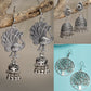 NVR Women's Set of 3 Silver-Toned German Silver Oxidised Dome Shaped Jhumka Earrings | Swadesiicart