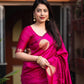 Rani Silk Woven Saree with Unstitched Blouse - Hiral Fashion | Swadesiicart
