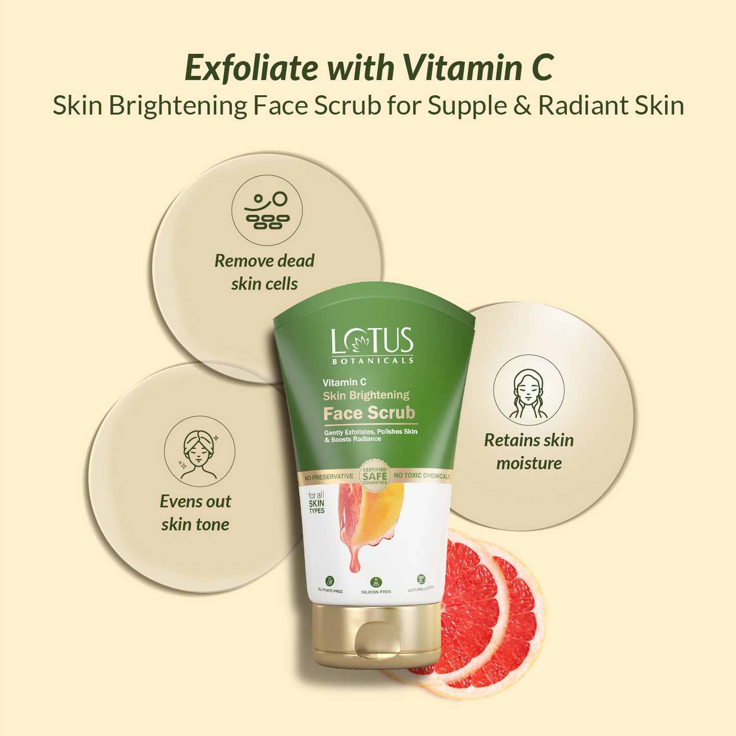 Lotus Botanicals Vitamin C Skin Brightening Face Scrub | Swadesiicart