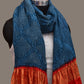 Teal and Red Bandhani Kanchipuram Silk Handloom Dupatta with Border Design - Global Threads | Swadesiicart