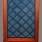 Teal and Red Bandhani Kanchipuram Silk Handloom Dupatta with Border Design - Global Threads | Swadesiicart