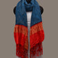Teal and Red Bandhani Kanchipuram Silk Handloom Dupatta with Border Design - Global Threads | Swadesiicart