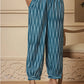 Yufta Teal Blue Cotton Ikat Co-Ord Set - Swadesiicart
