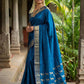 Anaita Teal Silk Saree With Blouse Piece