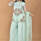 Morchari Women And Hand Embroidery Palazzo Set-Sea Green - Swadesiicart