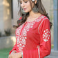 BulBul Akshyani Rust Rayon Kurta Set with Dupatta - Swadesiicart