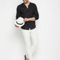 Even Apparels Black Viscose Men's Kurta With Slit Neckline | Swadesiicart
